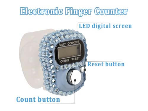 12PCS Electronic Finger Counter, Electronic Handheld Tally Counter, Digital Electronic Tasbeeh Counters, Manual Digital Clicker, for Row People, Score, Inventory, Store (12 Colors)
