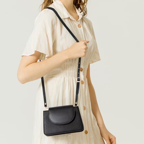 RAYNAG Leather Crossbody Strap Replacement, Adjustable Purse Strap, Handbag Shoulder Strap Replacement with Gold Hardware, Black - color: Black With Gold Hardware