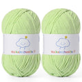 Fluffy Chenille Yarn for Crocheting，Baby Yarn for Crocheting Soft，2 Pack of 100g/3.5oz Velvet Amigurumi Yarn ，Fingering Weight Yarns for Crocheting Baby Blankets、DIY Craft.(2 Fresh Green) - color: [2 Fresh Green]