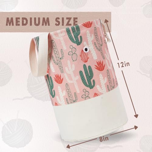 Yarn Bag, Knitting Crochet Bag, Portable Yarn Storage Bags Organizer for Crocheting Project, Store Skein Ball, Short Knitting Needle (Medium, Cactus) - color: Cactus, size: Medium