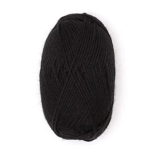 100% Superwash Wool Yarn 3 Skeins 150g DK Weight Knitting Crochet Black | Sourced from Peru for breathable warmth and 327yd total length per 150g pack ideal for soft baby garments hats and sweater - color: Black
