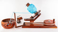 WARESHIRE Yarn Bowl and Ball Winder Combo Wooden Handmade Hand Operated | Natural Yarn Ball Winder Large Center Pull Cake with Wooden Yarn Bowl 6x3 inches | Yarn Ball Holder (Bowl+Rosewood) - color: Bowl+Rosewood