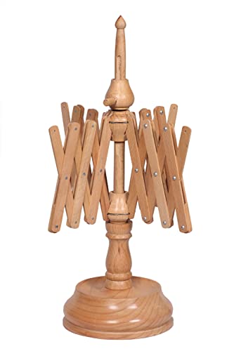Handcrafted Jumbo Rosewood Yarn Winder & Swift Set – Large Capacity Wooden Ball Winder for Knitting & Crocheting, Heavy Duty Tabletop Yarn Swift and Ball Winder - color: Beechwood Swift