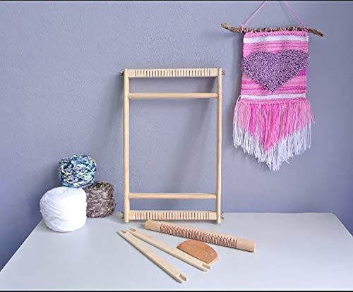 Yesland Multi-Craft Weaving Loom - Wooden Loom Large Frame Handcraft for Kids and Beginners -15.6 x 9.7 x 1.2 Inches (Pack of 2) - size: 15.6 x 9.75 x 1.25 inches (Pack of 2)