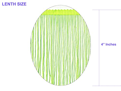 10 Yards of 4" Long Chainette Fringe Thread Yarn Tassel Trim Braid Fringe for Crafts Sewing and Decor-Neon Green - color: Neon Green, size: Value 10 Yards