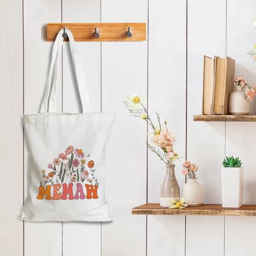 Grandma Gifts Tote Bag Birthday Mothers Day Retirement Gifts for Women Mama Nana Mimi Shoulder Bag Reusable Grocery Bags - color: Memaw