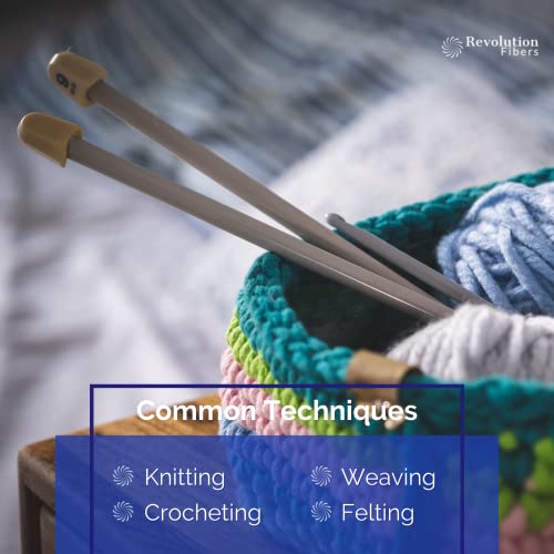 Revolution Fibers | Premium Super Bulky Merino Wool | 100-Grams Chunky Weight, Thick Wool for Knitting, Crochet, Baby Blanket, Dyed, Felting, Weaving, Dream Blue - color: Dream (Blue)