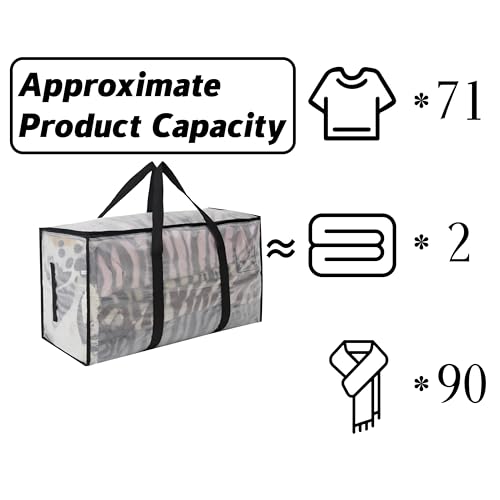 2 Pack Heavy Duty 93L (24.5 Gallon) Stackable Plastic Storage Bins with Lids, Clear Totes – For Home Organization and Storage, Sturdy and Reusable Alternative to Moving Bags - color: Clear, size: 2Pack