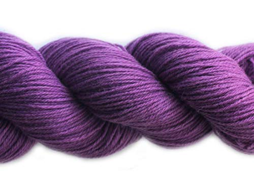 5 Skeins Lotus Yarns Mink & Cashmere Blend Knitting Yarn Skein Soft Crochet Yarn for Fingering Sweater, Scarves, Hats, and Craft Projects Mimi Plus (27-Purple1) - color: 27-Purple1