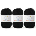 3 Pack Fluffy Chenille Yarn for Crocheting，Baby Yarn for Crocheting Soft，150g/5.28oz Velvet Amigurumi Yarn ，Fingering Weight Yarns for Crocheting Baby Blankets、DIY Craft.(3 Black) - color: 3 Black