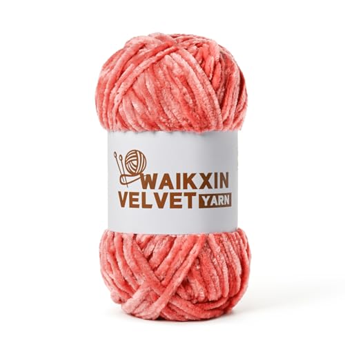 Chunky Chenille Yarn for Crocheting, Baby Yarn for Crocheting Soft, Plush Velvet Yarns, 100g (87.4 yds) Fluffy Yarn for Crochet Amigurumi (Cameo Brown) - color: Cameo Brown