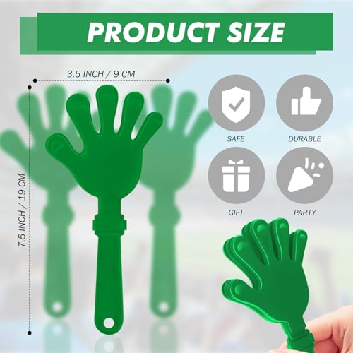 24 Pcs Cheerleading Pom Poms and Hand Clappers Noisemakers Set for Team Spirit Items Sporting Events Football Baseball Cheering Essentials Party Favors Dance - color: Green