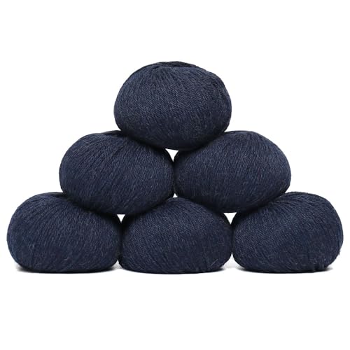 100% Baby Alpaca Yarn 6 Skeins 300g DK Weight Knitting Crochet Blue Jean | Made in Peru with natural warmth and softness featuring 654yd of premium fiber ideal for scarves shawls sweaters and more - color: Blue Jean, size: DK - 6 Skeins