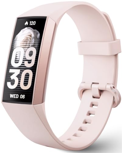 KPEP Fitness Tracker with 24/7 Heart Rate/SpO2/Blood Pressure/Sleep Monitor | 24 Sports Modes Activity Tracker with 1.13" AMOLED Screen, IP68 Waterproof Step Counter for Android iPhones Men Women - color: Pink