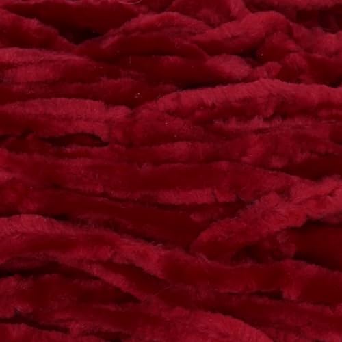 JubileeYarn Chenille Yarn - 100g/Cake Worsted Polyester - Blaze - 2 Cakes - color: 021 Blaze, size: 2 Units