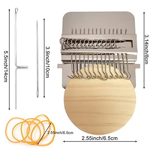 Small Wooden Darning Loom Weaving Tool for Mending Clothes & Jeans,14 Hooks | Speedweve Type DIY Weaver Machine for Quick Mending & Beautiful Stitching, Easy Hand Sewing Repair Kit for Fabric & Socks - size: 14 Hooks, Light Brown