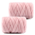 Chunky Yarn for Hand Knitting- Velvet Chenille Tube Yarns- Jumbo Yarns for Blankets, Pet Beds, Machine Washable (0.66 Lb/18.59 Yd), Easy No-Tool Arm Knitting & Crochet Project (2, Jade Powder) - color: Jade Powder