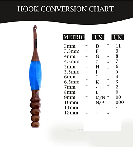 Wooden Ergonomic Soft Handle Crochet Hooks – Comfortable & Eco-Friendly Crochet Hooks - Epoxy Resin Crochet Hook Knitting Needle Weave Yarn Craft. (3.5mm) - size: 3.5mm