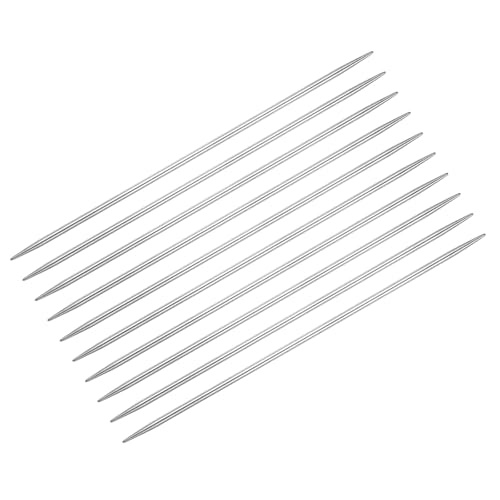 uxcell 10Pcs Knitting Needle 2.5mm Diameter 5.9 Inches Length Stainless Steel Double Pointed Sweater Stitching Needles for Handmade Projects DIY Knitting - size: 2.5mm