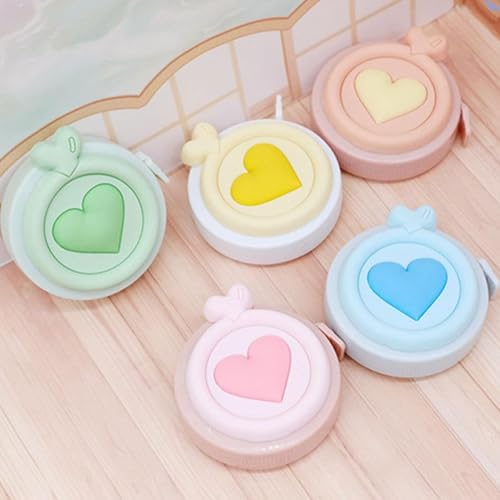 Macaron Mini Measuring Tape Retractable Cute Cartoon Measuring Tape for Body Flexible Tape Measure for Tailor Sewing Craft Cutting Ruler Tools Height Waist Weight Loss Measure Tape (Orange)