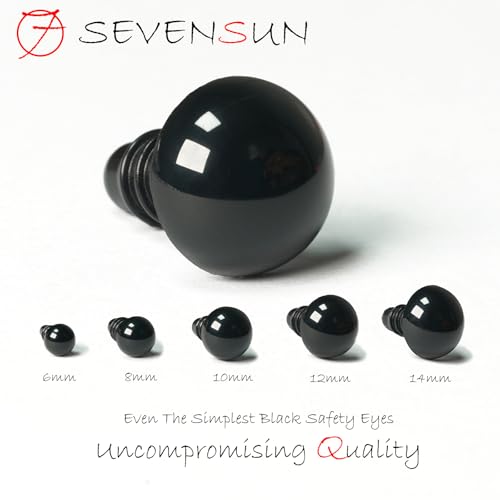 SEVENSUN 6-14mm Safety Eyes for Crocheting, Crochet Eyes for Crochet Animals, amigurumi Eyes for Crafts, Craft Doll Eyes for amigurumi Stuffed Animals Eyes, 412 pcs - size: 6-14mm