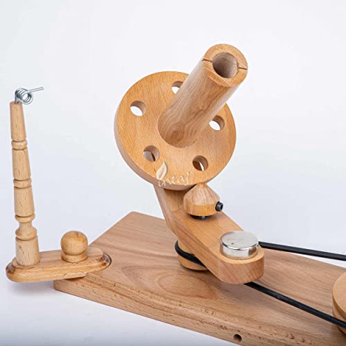 Beechwood Yarn Winder and Swift Set, Wooden Hank to Cake Kit | Matched beech ball winder and umbrella swift, everything needed to wind hanks into center-pull cakes. - color: Beechwood, size: Winder + Swift Set