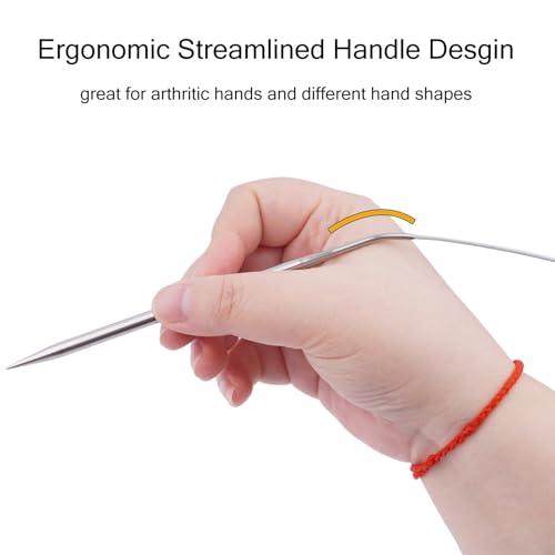 Hobekoee Circular Knitting Needle 40 inch (100cm),Size US 7 (4.5mm) Stainless Steel Round Knitting Needles for Smoothly Knit Blanket,Sweater,Coaster,Socks - size: US 7(4.5mm)