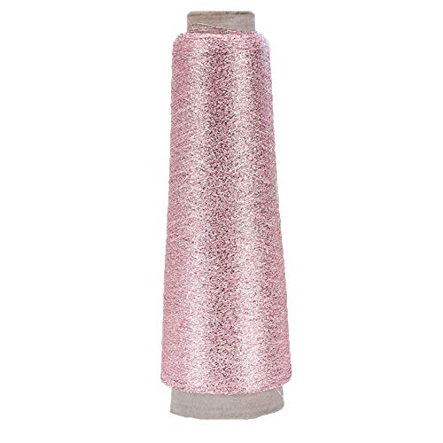 3270 Yards 100g Accessory Lurex Yarn Pink&Silver Sparkle Metallic Shining Glitter for Sweater Shawl Scarf - Crochet Knit Thin Thread - color: Pink&Silver