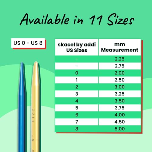 skacel by addi FlipStix Double Pointed Knitting Needles, 8 Inch (20 cm) Set of 5 Aluminum Knit Needle Kit, 3 mm (US Size 2) - size: 3.00 mm