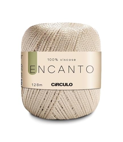 CIRCULO Encanto Yarn 100% Viscose - Luxury & Shine - Light Worsted Weight Yarn - 140 yds, 3.52 oz - Color 7650 - Almond - color: 7650 - Almond, size: Encanto - DK #3