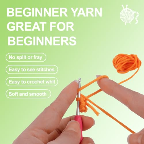 Autglint Monster Crochet Kit for Complete Beginners, Amigurumi Animal Starter Kit with Detailed Video Tutorials, Learn to Crochet Kit with Non-Split Pre-Started Yarn - Green Monster - style: Monster