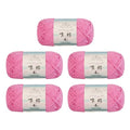 Susan's Family Combed Cotton 4 ply Yarn 5x50g-5Packs-38#Pink Carnation | 5skein pack balance 60cotton40acrylic blend Fingering Yarn Soft breathable durable crochet and knit baby blanket cardigan toy - color: 38#Pink Carnation