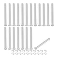 uxcell 20Set M4x50mm 304 Stainless Steel Cylindrical Shaft Snap Ring Locating Pin, Flat Head Grooved Hinge Cylinder Position Pin with E Clip Retaining Ring, Silver - size: M4x50mm