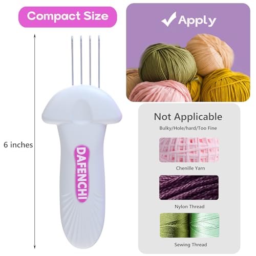 DAFENCHI 4 Latch Hook for Cord Knitting & Crocheting, Crochet Hook for Binding-Off, Crod Knitting Maker Tool for Craft (4 Needles) - size: 4 Hooks
