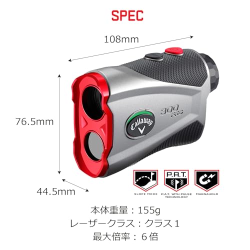 Callaway 300 Pro Golf Laser Rangefinder (with External Slope Switch) - color: Red