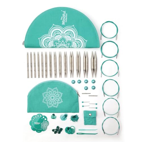 KnitPro The Mindful Collection Affection Interchangeable Needles Set 5" (13cm) | 14 US Sizes (2.5-17) with Accessories - size: Affection