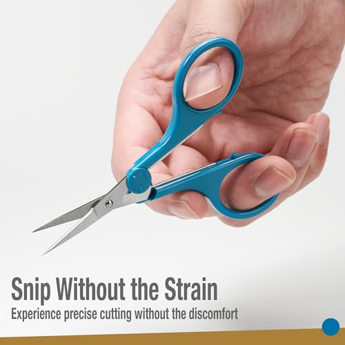 High Precision Detail Scissors Set (2-Pc) Sharp, Fine Tips | Paper Cutting, Scrapbooking, Sewing, Crafting | Stainless Steel | Protective Cover (Mid Century) - color: Mid Century