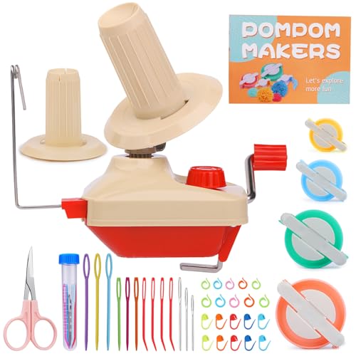 BUTUZE Yarn Ball Winder, Yarn Winder for Crocheting, Stitch Markers Knitting Kit, Pom Pom Maker, Convenient Ball Winder Hand Operated for Yarn, with Easy Installation for Yarn Storage - size: 40 PCS