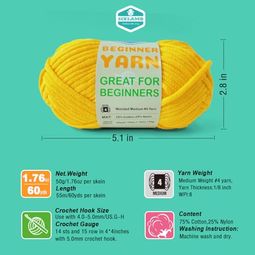 3 * 50g/1.76oz Yarn for Crocheting and Knitting, 3 * 60yds Beginner Yarn with Easy-to-See Stitches; Worsted-Weight Medium #4;Amigurumi-Friendly Crochet Kit(Violet+Yellow+Blushing Blue) - color: Violet+Yellow+Blushing Blue