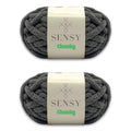 S Sensy Chunky- Polyester #7 Jumbo Blanket Yarn 2 Skeins Dark Gray 28 Yards - color: Dark Gray, size: 2 Skeins