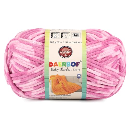 #6 Super Bulky Blanket Yarn for Crocheting - Chunky Chenille Yarn | 1 Skeins(Each 7.05oz/200g, 142yds/130m), Soft Plush Thick Yarn for Knitting Crocheting Quick Blankets Amigurumi Projects - color: Impatiens