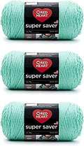 Red Heart Super Saver Yarn for Crocheting & Knitting, Aruba Sea, 3-Pack - color: Aruba Sea, size: 3-Pack