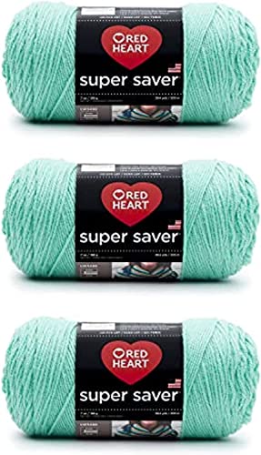 Red Heart Super Saver Yarn for Crocheting & Knitting, Aruba Sea, 3-Pack - color: Aruba Sea, size: 3-Pack