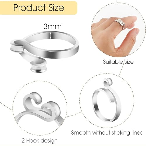 2pcs Adjustable Finger Holder - Knitting Crochet Loop Ring Yarn Guide Thimble - Faster Sewing Tools for Crocheters (2Pcs Black Cat) - color: 2Pcs Black Cat