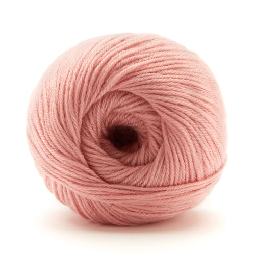 Loops & Threads Luxe Merino Solid Yarn - Yarn for Knitting, Crochet, Weaving, and Arts & Crafts - Pink, Wool Blend, 5.3 oz - color: Bridal Rose
