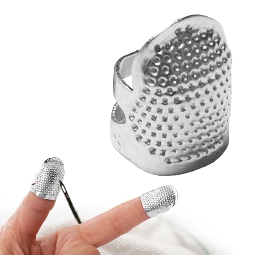 Sewing Thimble, Finger Protector for Hand Sewing, Quilting & Needlework, Comfortable Fit, Essential Sewing Accessory Safety Use - color: 1 Silvery S