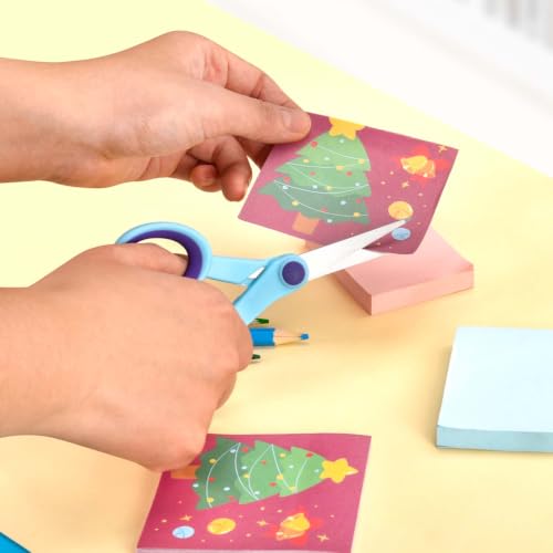 SCAIKTIG 5" Detail Scissors with Slanted-tip, Small Embroidery Scissors All Purpose For Sewing, Fabric, Paper Craft Cutting, Blue, 3-Pack - color: Blue(5“-3 Pack)