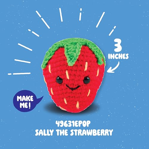 Bucilla Complete Crochet Kit, Sally the Strawberry, 3" - color: Sally the Strawberry