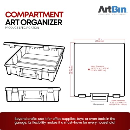 ArtBin 6955AA Super Satchel 1-Compartment Box, Art & Craft Organizer, 1-Pack, Translucent Aqua - color: Aqua, size: 1 Pack