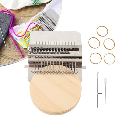 Small Loom Speedweve Type Weave Tool, Small Weaving Loom Mini Mending Convenient Darning Loom for Mending Jeans Socks Clothes Loom Machine Makes Beautiful Stitching DIY Weaving Arts (14 Hooks)